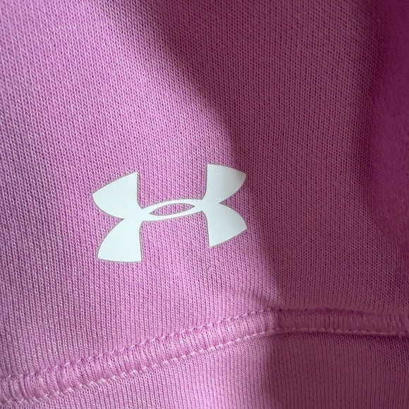 Under Armour Open Back Hoodie Pink LooseFit Athletic Pullover Women M Athleisure - Picture 3 of 4